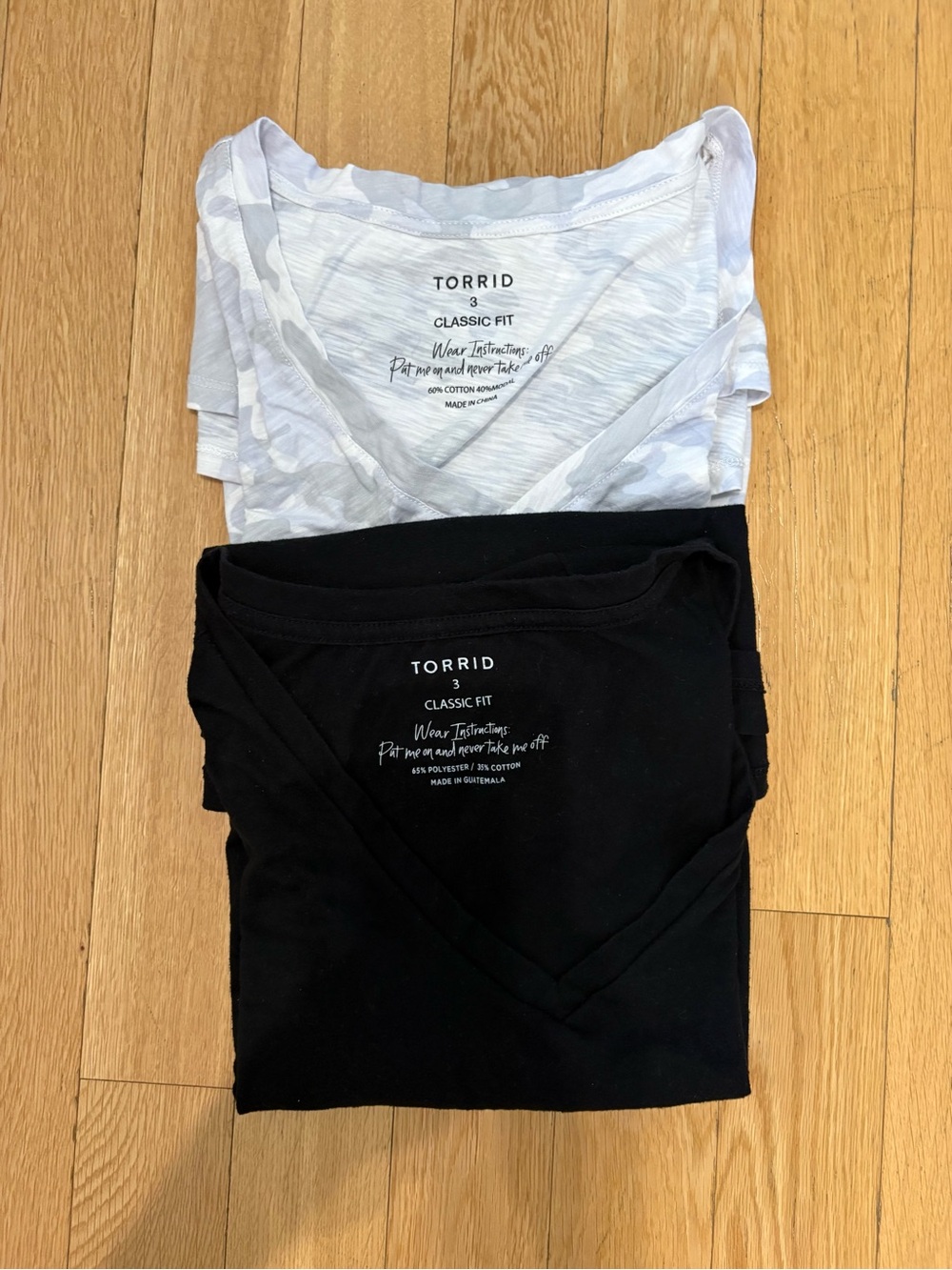 Bundle Torrid V-Neck T-Shirt Set of 2 Camo Black Size 3 Elevated Basics Casual